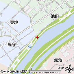 愛知県西尾市平口町渡地周辺の地図