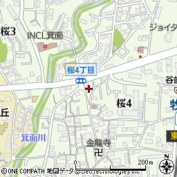 大阪府箕面市桜周辺の地図