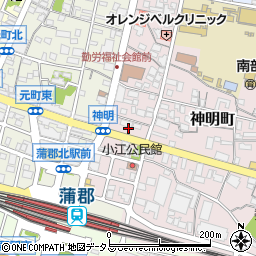 愛知県蒲郡市神明町10周辺の地図
