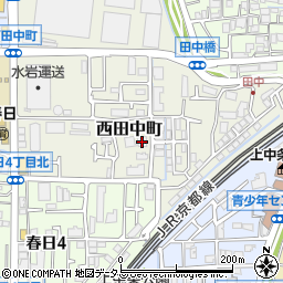 大阪府茨木市西田中町周辺の地図