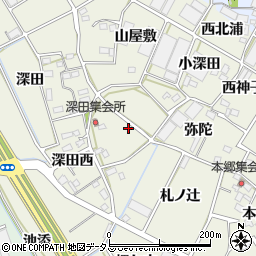 愛知県豊川市三上町深田久古周辺の地図