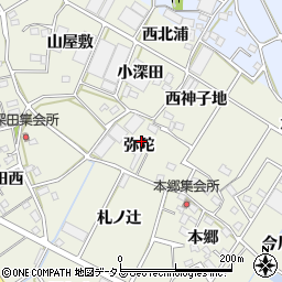 愛知県豊川市三上町弥陀周辺の地図