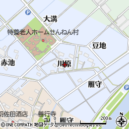 愛知県西尾市平口町川原周辺の地図