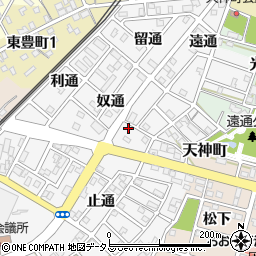愛知県豊川市豊川町（奴通）周辺の地図