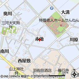 愛知県西尾市平口町赤池周辺の地図