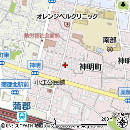 愛知県蒲郡市神明町16-1周辺の地図