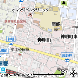 愛知県蒲郡市神明町16周辺の地図
