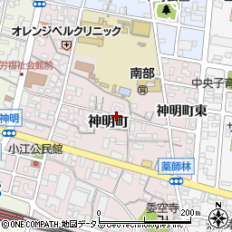 愛知県蒲郡市神明町周辺の地図