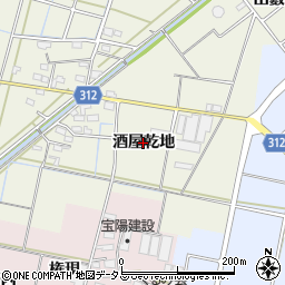 愛知県西尾市市子町（酒屋乾地）周辺の地図