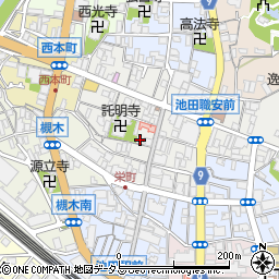 大阪府池田市栄本町5-2周辺の地図