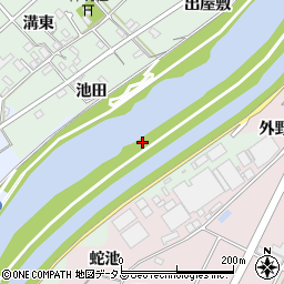 愛知県西尾市横手町川東新田周辺の地図