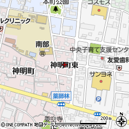 愛知県蒲郡市神明町東周辺の地図