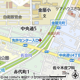 愛知県豊川市中央通周辺の地図