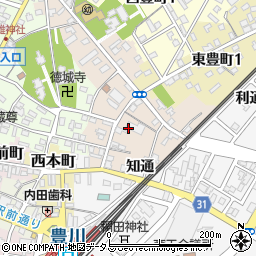 愛知県豊川市豊川仲町周辺の地図