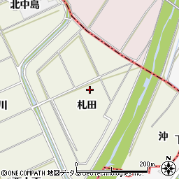 愛知県豊川市三上町札田周辺の地図