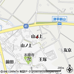 愛知県西尾市吉良町津平山ノ上周辺の地図