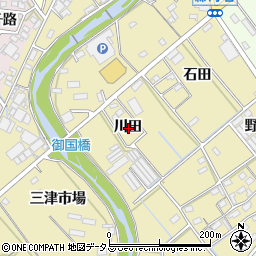 愛知県豊川市為当町川田周辺の地図