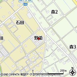 愛知県豊川市為当町野添周辺の地図