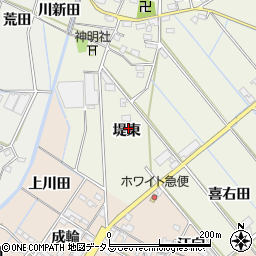 愛知県西尾市八ケ尻町堤東周辺の地図