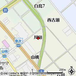 愛知県豊川市白鳥町川田周辺の地図