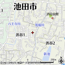 大阪府池田市渋谷1丁目12周辺の地図