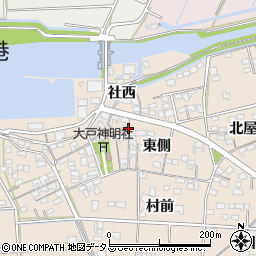 愛知県西尾市一色町治明西側周辺の地図