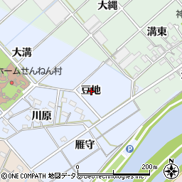 愛知県西尾市平口町豆地周辺の地図