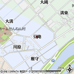 愛知県西尾市平口町（豆地）周辺の地図