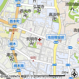 大阪府池田市栄本町6-26周辺の地図