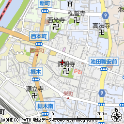 大阪府池田市栄本町6-6周辺の地図
