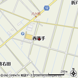 愛知県西尾市市子町西蓑手周辺の地図