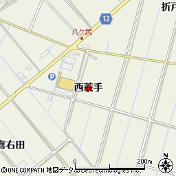 愛知県西尾市市子町（西蓑手）周辺の地図
