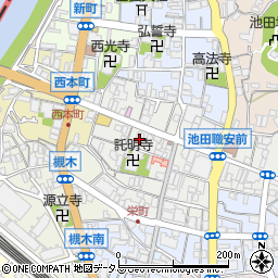 大阪府池田市栄本町6-22周辺の地図