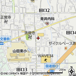 大阪府枚方市田口周辺の地図