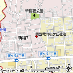 大阪大学新稲国際寮周辺の地図