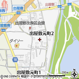 大阪府枚方市出屋敷元町2丁目17周辺の地図