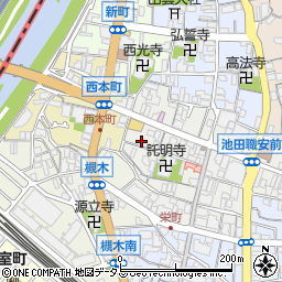 大阪府池田市栄本町6-8周辺の地図