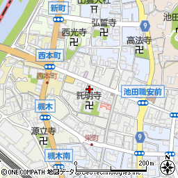 大阪府池田市栄本町6周辺の地図