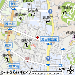 大阪府池田市栄本町8-1周辺の地図