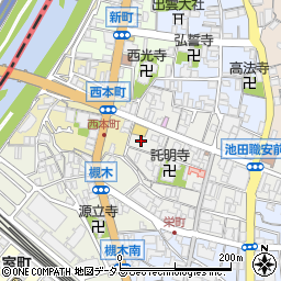 大阪府池田市栄本町6-11周辺の地図