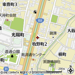 愛知県豊川市牧野町成田周辺の地図