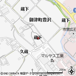 愛知県豊川市御津町豊沢蔵下周辺の地図