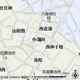 愛知県豊川市三上町（小深田）周辺の地図
