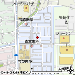 大阪府高槻市竹の内町周辺の地図