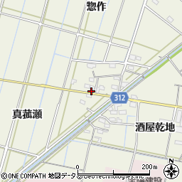愛知県西尾市市子町真菰瀬20周辺の地図