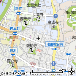 大阪府池田市栄本町8-12周辺の地図