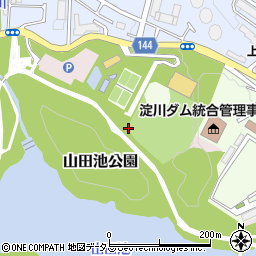 大阪府枚方市山田池北町周辺の地図