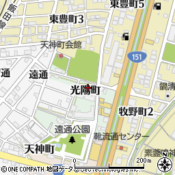 愛知県豊川市光陽町周辺の地図
