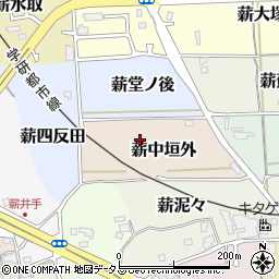 京都府京田辺市薪中垣外周辺の地図
