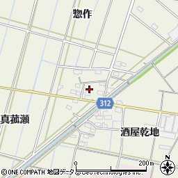 愛知県西尾市市子町真菰瀬22周辺の地図